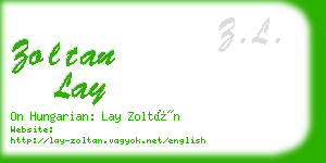 zoltan lay business card